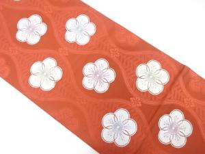 立涌に梅模様織り出し　袋帯